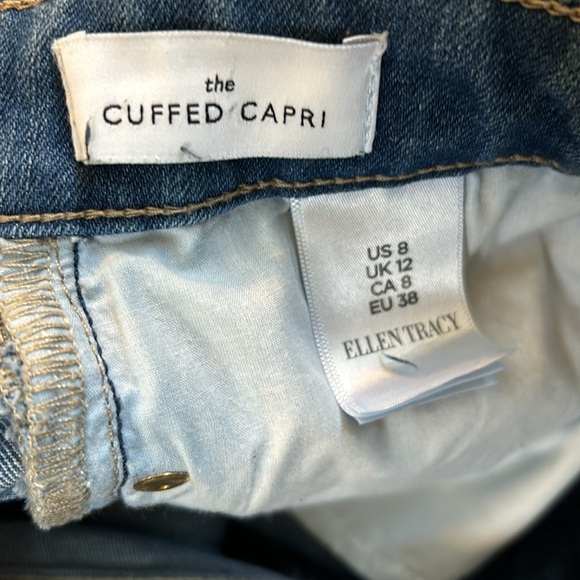 Ellen Tracy The Cuffed Capri Women’s Denim Jeans Sz 8 - Picture 8 of 8